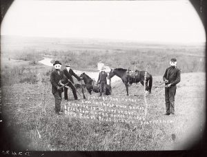 Solomon D. Butcher, Settlers taking the law into their own hands, black & white photograph (from glass plate negative in the Nebraska State Historical Society Collection) c. 1982-1984