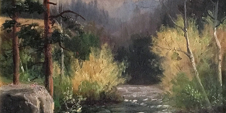 Henry Howard Bagg, Untitled (landscape), oil on linen, n.d.