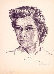 Myra Biggerstaff, Self-Portrait graphite, tempera on paper, n.d.