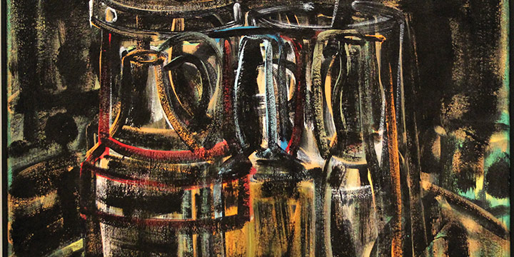 Richard Trickey, Untitled (abstract still life), acrylic on canvas, c. 1980’s