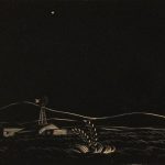 Dale Nichols, Untitled (landscape at night), woodblock print, n.d.
