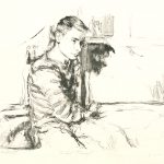 Robert Weaver, Self-Portrait (seated with a picture frame), lithograph (trial proof), 1964
