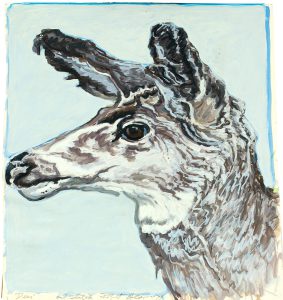 Robert Weaver, Deer, oil on paper, 1974