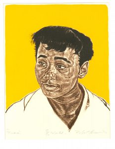 Robert Weaver, Treeva, color lithograph (8/10, yellow background), 1976