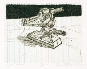 Robert Weaver, Johnnie’s Toys - Two Cannons, two-color etching (5/15), 1982