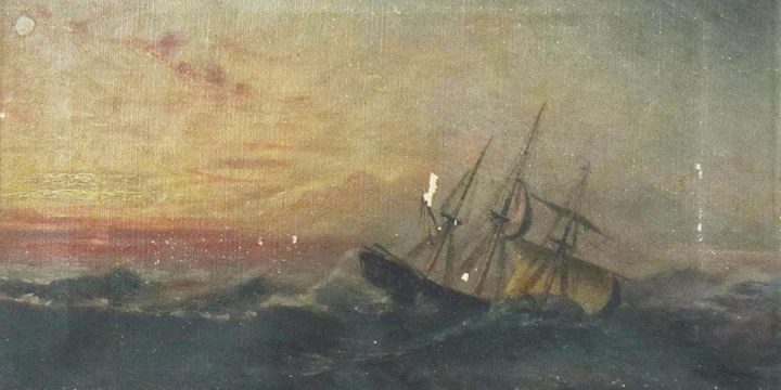 Lawton S Parker, Untitled (seascape), oil on canvas, 1884