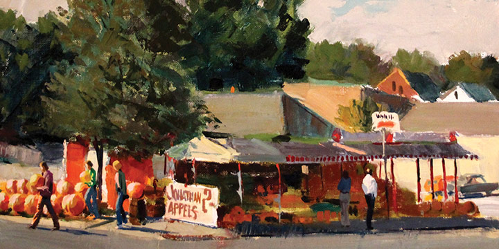 Don Louis Ruf, Farmer's Market, 40th & Leavenworth, Omaha, Nebraska, oil on canvas, c. 1950s