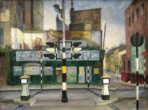 Leonard Thiessen, Notting Hill Gate, oil on canvas, 1950