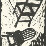 Susan Knight, The Book of Bad Things-Volume 1, Women - Sitting Through Life is a Bad Thing, artist book: linocut (1/4), 1998