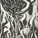 Mary Catania Murphy, The Book of Bad Things-Volume 2, Children - You Play With Fire, You Get Burned, artist book: linocut (1/4), 1998