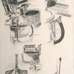 Robert Weaver, Washing Machines #2, ink on paper, 1972, 17 × 14"