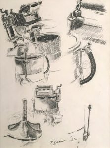 Robert Weaver, Washing Machines #2, ink on paper, 1972, 17 × 14"