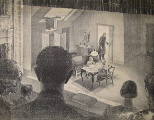 Leonard Thiessen, The Wild Duck, in Performance, Stockholm, 1933, crayon, c. 1933