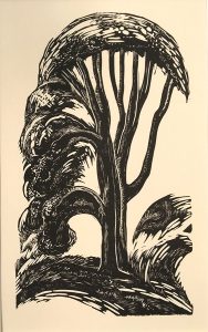 Leonard Thiessen, Untitled (tree), engraving, linoleum block (proof), n.d.