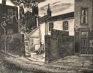 Leonard Thiessen, Portobello Road, WII, lithograph (artist’s proof), 1949
