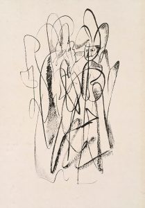 Freda Spaulding, Conversation, ink, 1950