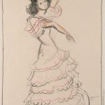 Freda Spaulding, Untitled (girl dancing), crayon, n.d.