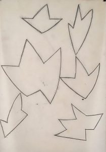 Freda Spaulding, Preparatory Drawing #1 for Untitled (#2 Japanese paper), graphite, n.d.