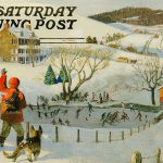 John Falter, Illustration for The Saturday Evening Post cover, Ice Skating in the Country, Winter 1971, tempera on paper, 1971