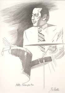 John Falter , Jazz from Life - Bobby Rosengarden, lithograph, 1971