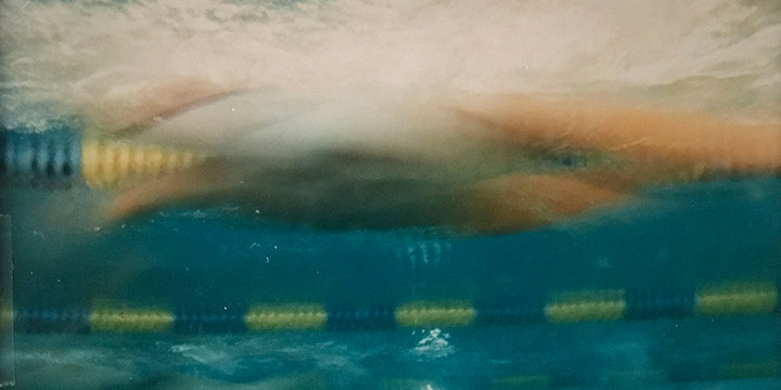 John Raimondi, Athleta Photo Study - swimmer, color photograph, 1990