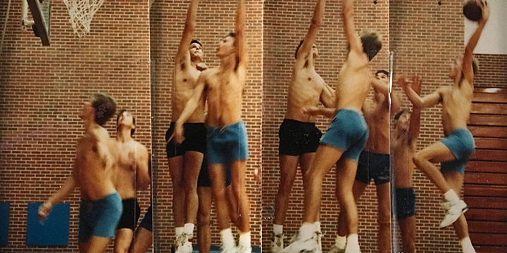 John Raimondi, Athleta Photo Study - basketball, series of 4, color photograph, 1990