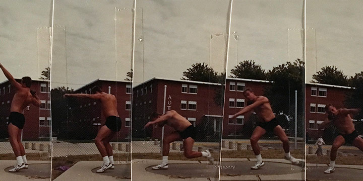 John Raimondi, Athleta Photo Study - shot put, color photograph, 1990