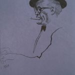 John Falter, Jazz Drawing #4 - Willy Lion Smith, pencil, n.d.