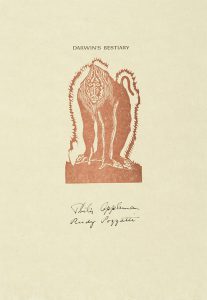 Rudy Pozzatti, Darwin’s Bestiary - Half Title Page with Baboon, artist's book: lithograph (79/191), 1985-1986