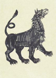 Rudy Pozzatti, Darwin’s Bestiary - Gryphon, artist's book: lithograph (79/191), 1985-1986