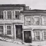 Wright Morris, Houses on Incline, Virginia City, Nevada, 1941, silver print, 1975