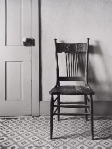 Wright Morris, Straight Back Chair, The Home Place, Near Norfolk, Nebraska, 1947, silver print, 1975