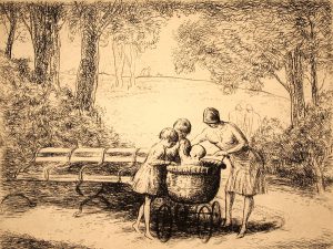 Grant Reynard, Park Baby, etching, n.d.