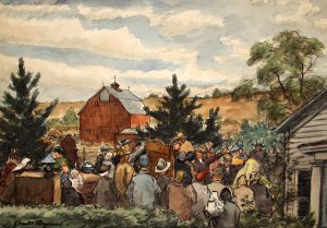 Grant Reynard, Country Auction, watercolor, n.d.