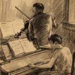 Grant Reynard, Beethoven Sonata (two sided), conte crayon, n.d.