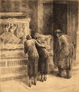Grant Reynard, Art Dealer’s Window, etching, n.d.