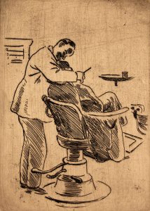 Grant Reynard, The Dentist, etching, n.d.