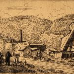 Grant Reynard, Mountain Town, etching, n.d.