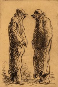 Grant Reynard, Bowery Pair, etching, n.d.