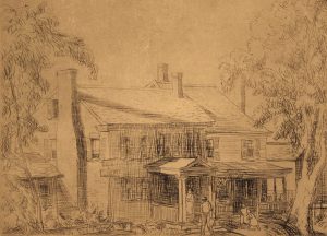 Grant Reynard, The Gossips (Peterboro houses), etching (2/50), n.d.