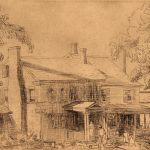 Grant Reynard, The Gossips (Peterboro houses), etching, n.d.