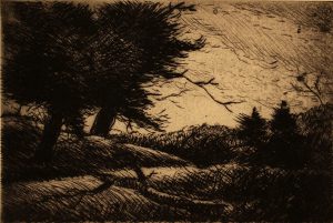 Grant Reynard, Dark Evening, etching, n.d.