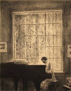 Grant Reynard, Woman at Piano, etching, 2nd state, n.d.