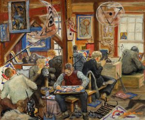 Grant Reynard, Art at Millbrook, oil on board, c. 1943