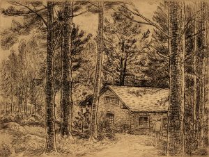 Grant Reynard, Edwin Arlington Robinson’s Studio, etching, n.d.