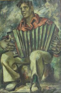 Emery Abraham (Donald) Forbes, The Accordionist, oil on canvas, c. 1936, 36 × 24"