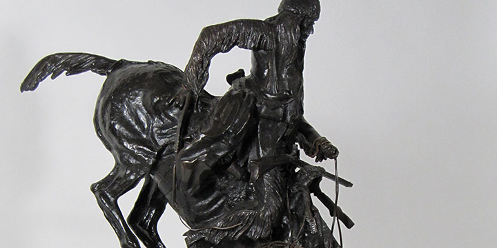 Frederic Remington, The Mountain Man, bronze (recast), n.d., 26 × 9 × 17"