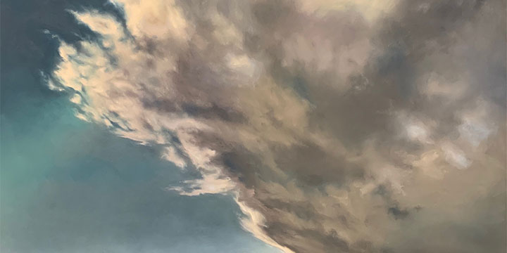 Jennifer Homan, Traveling Skies, pastel on panel, 2019, 34 × 34