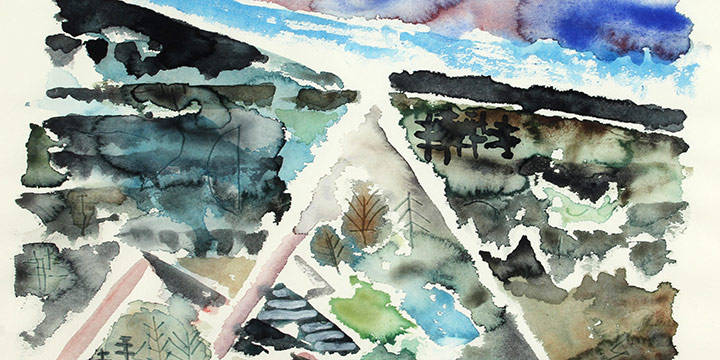 Ted James, Spring, watercolor, 1993, 29½ × 23½"