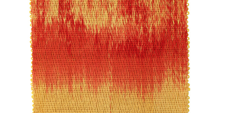 John Dinsmore, Prairie Sunrise, cotton, poly weaving, 2003, 37 × 16¼"